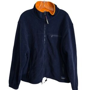 Vintage LL Bean Polartec Windbloc Fleece Jacket Women's XL Navy Orange USA Made